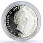 New Zealand 1 dollar Queen Elizabeth Royal Visit Oak Tree proof silver coin 1981