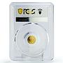 Palau 1 dollar Rome Empire Emperor Brutus Politics MS70 PCGS gold coin 2009