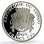 Congo 1000 francs Church Ceremomies Wedding Sacrament proof silver coin 2011