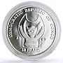 Congo 10 francs Conservation Wildlife Lion Tiger Fauna proof silver coin 2007