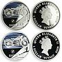 Tuvalu set of 5 coins Retro motorcycle series silver colorized 2008