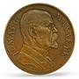 Czechoslovakia President Tomas Masaryk Politics 60mm UNC PCGS bronze medal 1935