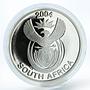 South Africa set of 4 coins 50 20 10 5 cents Wildlife Leopard silver coin 2004