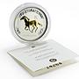 Australia 1 dollar Lunar Series I Year of Horse gilded silver coin 2002