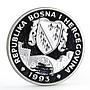 Bosnia and Herzegovina 24 ecu Sarajevo Mosque Landscape proof silver coin 1993