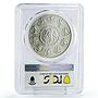 Mexico 5 pesos Conservation Wildlife Volcano Rabbit Fauna UNC PCGS Ag coin 2001
