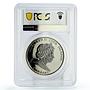 Cook Islands 5 $ Brenham Pallasite Meteorites Space PR69 PCGS silver coin 2007