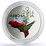 Abkhazia 10 apsars CONIFA World Football Cup Eagle Bird colored silver coin 2016