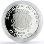 Congo 1000 francs Lunar Calendar Year of the Lucky Goat colored silver coin 2015