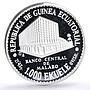 Equatorial Guinea 1000 ekuele Central Bank President Nguema Biyogo Ag coin 1978