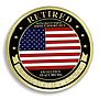 US Air Force Army Air Corps Retired Army Coloured Gold-Plated Medal Token Coin