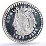 Mexico 1 onza Precolombina Aztec Ruler Cuauhtemoc Head Facing silver coin 1984