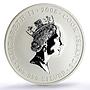 Cook Islands 1 dollar Magnificent Peony Green Flower colored silver coin 2008