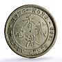 Hong Kong 20 cents Queen Victoria Coinage Coat of Arms KM-7 silver coin 1889