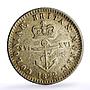 Britain West Indies 1/16 dollar King George VI Coinage KM-1 silver coin 1822