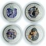 Cook Islands set of 4 coins The Adventures of Sherlock Holmes silver coins 2007