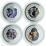 Cook Islands set of 4 coins The Adventures of Sherlock Holmes silver coins 2007