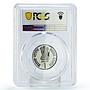 India 1 rupee Jaya Prakash Narayan Centennial Politics PR67 PCGS CuFe coin 2002