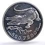 Colombia 500 pesos Conservation Wildlife Crocodile Fauna silver coin 1978