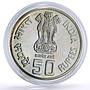 India 50 rupees International Labor Organisation ILO CuNi coin 1994