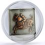 Mongolia 500 togrog Leonardo Da Vinci Equestrian Brazed Art silver coin 2005