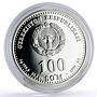 Uzbekistan 100 som Great Ancestors Scientist Al Farghani proof silver coin 1999