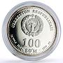 Uzbekistan 100 som Great Ancestors Sultan Bobur proof silver coin 1999