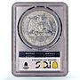 Mexico 1 peso Caballito Long Ray Horse Rider KM-453 AU PCGS silver coin 1910