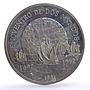 Chile 10000 pesos Ibero-American Two Worlds Encounter Ships silver coin 1991