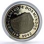 Colombia 10K pesos Ibero-American Two Worlds Encounter Bogota Mint Ag coin 1991