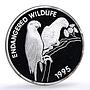 Jamaica 25 dollars Conservation Wildlife Parrot Bird Fauna silver coin 1995