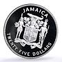 Jamaica 25 dollars Conservation Wildlife Parrot Bird Fauna silver coin 1995
