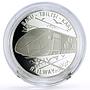 Azerbaijan 5 manat Baku - Tbilisi - Kars Railway Railroad Train silver coin 2015