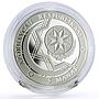 Azerbaijan 5 manat Baku - Tbilisi - Kars Railway Railroad Train silver coin 2015
