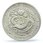 China Yunnan 50 cents Guangxu Dragon Y-253 VF PCGS silver coin ND 1908