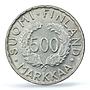 Finland 500 markaa Helsinki Winter Olympic Games KM-35 MS64 PCGS Ag coin 1951