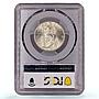 Italy 10 lire Emanuele III Coinage Year XIV KM-80 MS62 PCGS silver coin 1936