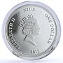 Niue 1 dollar Singer Vladimir Vysotsky Music colored proof silver coin 2012