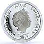 Niue 2 dollars Orthodox Uspenie Most Holy Mother of God gilded silver coin 2013