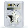 Samoa 5 dollars Merry Christmas Santa Claus Star Shaped PR69 PCGS Ag coin 2012