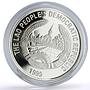 Laos 3000 kip Lunar Calendar Year of the Rabbit Retrospection silver coin 1999