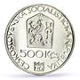 Czechoslovakia 500 korun Prague National Theater KM-112 proof silver coin 1983