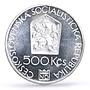 Czechoslovakia 500 korun Prague National Theater KM-112 proof silver coin 1983