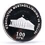 Uzbekistan 100 som 10th Independence Tashkent Town Hall KM-21 silver coin 2001