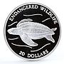 Tuvalu 20 dollars Endangered Wildlife Leatherback Turtle Fauna silver coin 1993