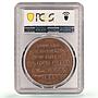 France Eiffel Tower Climb Charles Trotin MS62 PCGS copper token medal coin 1889