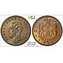 Romania 5 bani Regular Coinage King Carol I MS63 PCGS copper coin 1885