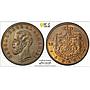 Romania 5 bani Regular Coinage King Carol I MS63 PCGS copper coin 1885