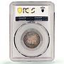Gr Britain 1 shilling Regular Coinage Queen Victoria MS62 PCGS silver coin 1887
