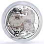 Isle of Man 1 crown Home Pets Two Chinchilla Cats Animals proof silver coin 2009